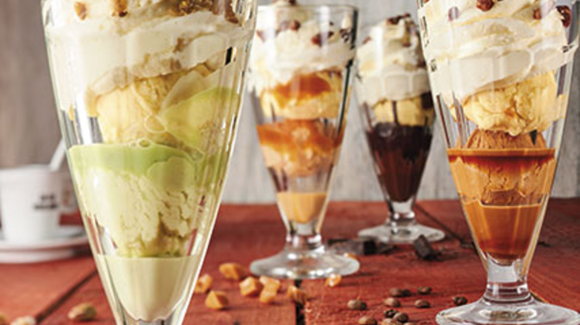 Liégeois chocolat, caramel ou café