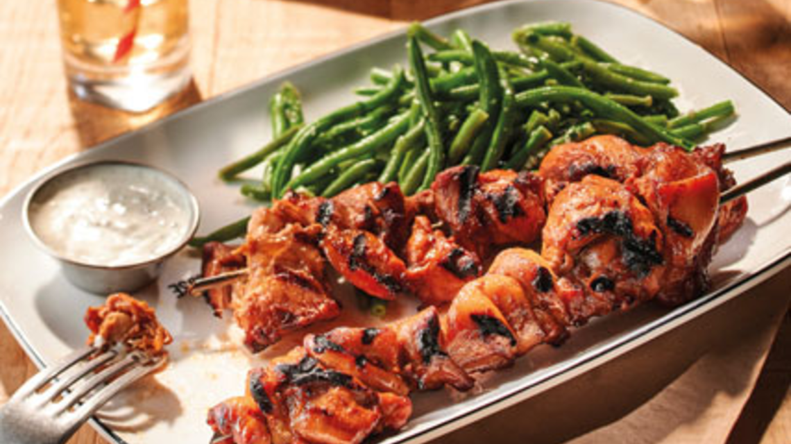 Double brochette de poulet louisiane