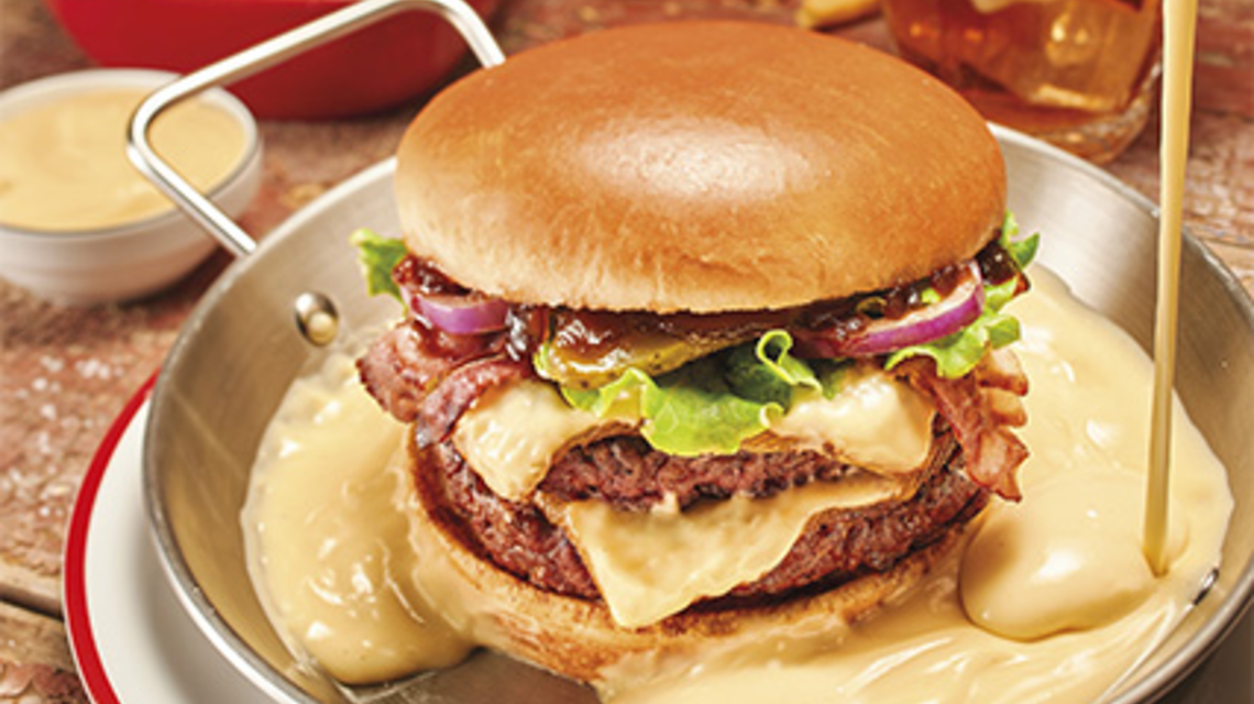 Double mount raclette burger