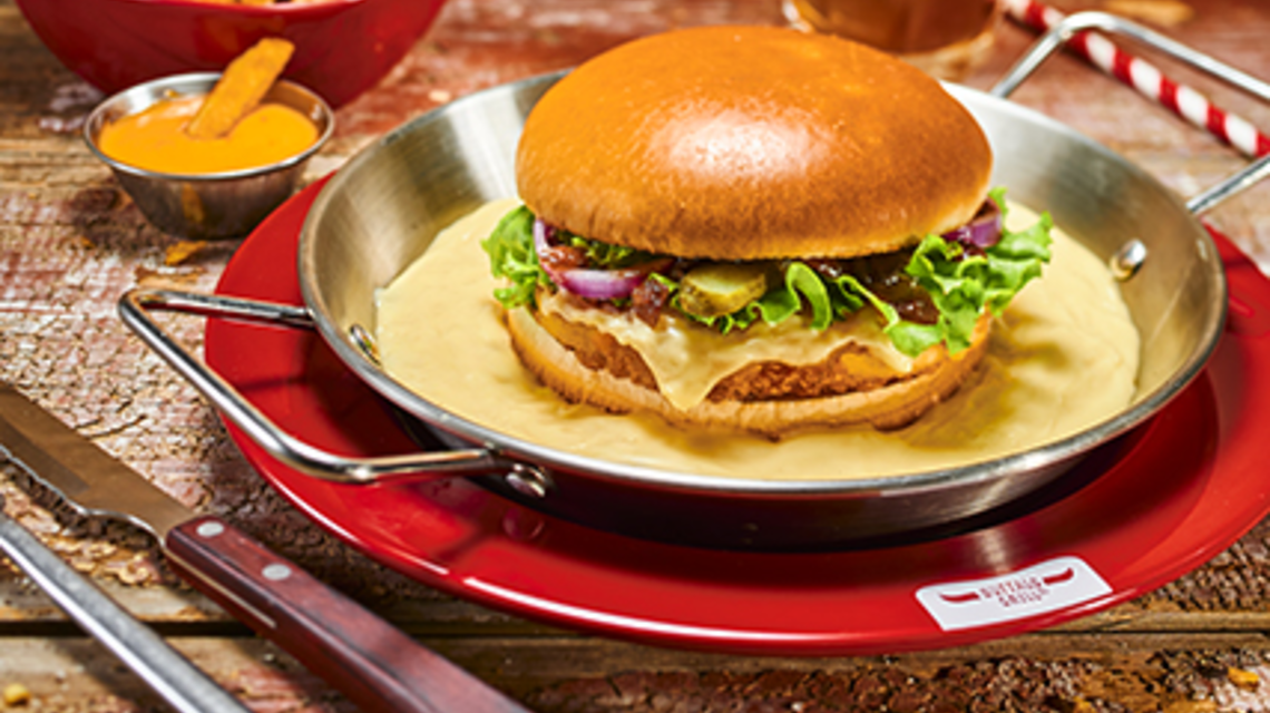 Mount raclette veggie burger