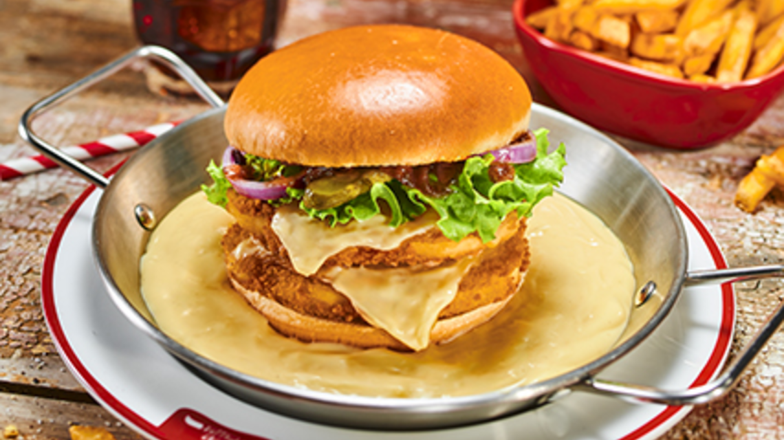 Double mount raclette veggie burger