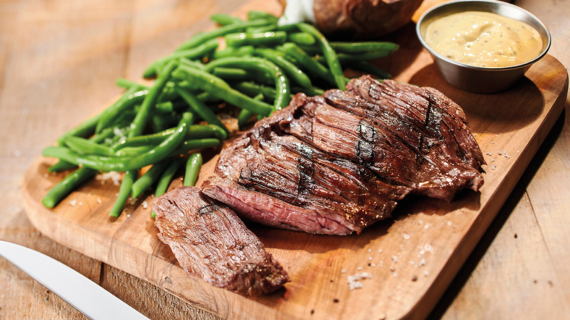 bavette de bœuf coupée