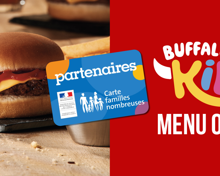 Buffalo KIDS Menu offert avec la carte familles nombreuses
