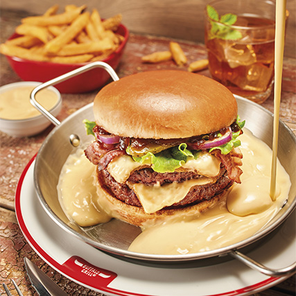 Double mount raclette burger