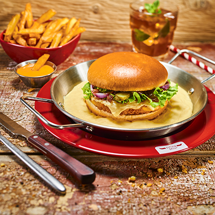 Mount raclette veggie burger