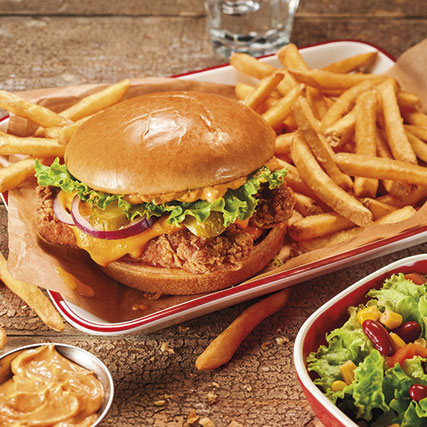 Spicy chicken burger
