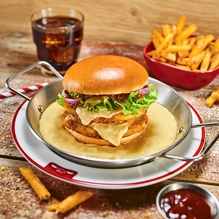 Double mount raclette veggie burger