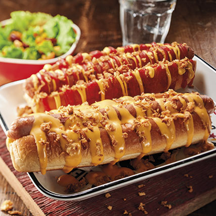 Cheddar hot dog